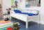 Kinderbett 90 x 200 cm | Massivholz: Buche | Weiß Lackiert Abbildung