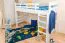 Hochbett für Jugendliche 90 x 200 cm | Massivholz: Buche | Weiß Lackiert | umbaubar in Einzelbett | Premium-Qualität | inkl. Rollrost Abbildung