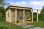 Holz-Gartenhaus 4,6 x 5,1 Meter (inkl. Dach) | 4 Fenster | 70 mm Blockbohlen |natur unbehandelt | Versetztes Pultdach | inkl. Fußboden | aus nordischer Fichte Abbildung