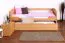 Bettrahmen für Kinder / Kinderbett 90 x 200 cm | Massivholz: Buche | Natur Lackiert | inkl. 2. Liegeplatz 90 x 190 cm ausziehbar und 2 Rollrost | besonders hohe Qualität Abbildung