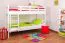 Massivholz Etagenbett für Kinder und Jugendliche | Matratzenmaß: 90 x 200 cm | Weiß Lackiert | umbaubar in 2 Einzelbetten | Premium-Qualität | inkl. Rollroste Abbildung