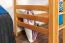 Massivholz Hochbett für Kinder | Matratzenmaß: 90 x 190 cm | Natur Lackiert | umbaubar in Einzelbett | Premium-Qualität | inkl. Rollrost Abbildung