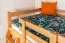 Massivholz Etagenbett für Kinder und Jugendliche | Matratzenmaß: 120 x 200 cm | Natur Lackiert | umbaubar in 2 Einzelbetten | Premium-Qualität | inkl. Rollroste Abbildung
