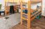 Breites Hochbett 160 x 200 cm | Massivholz: Buche | Natur Lackiert | umbaubar in Einzelbett | Premium-Qualität | inkl. Rollrost Abbildung