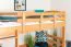 Massivholz Hochbett für Kinder | Matratzenmaß: 90 x 190 cm | Natur Lackiert | umbaubar in Einzelbett | Premium-Qualität | inkl. Rollrost Abbildung