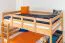 Massivholz Etagenbett für Kinder und Jugendliche | Matratzenmaß: 120 x 200 cm | Natur Lackiert | umbaubar in 2 Einzelbetten | Premium-Qualität | inkl. Rollroste Abbildung
