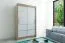150 cm breiter Kleiderschrank mit 5 Fächern und 2 Türen | Farbe: Sonoma Eiche / Weiß Abbildung