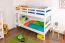 Massivholz Stockbett für Kinder und Jugendliche | Matratzenmaß: 90 x 200 cm | Weiß Lackiert | umbaubar in 2 Einzelbetten | Premium-Qualität | inkl. Rollroste Abbildung