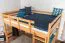 Breites Hochbett 160 x 200 cm | Massivholz: Buche | Natur Lackiert | umbaubar in Einzelbett | Premium-Qualität | inkl. Rollrost Abbildung