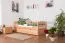 Bettrahmen für Kinder / Kinderbett 90 x 200 cm | Massivholz: Buche | Natur Lackiert | inkl. 2. Liegeplatz 90 x 190 cm ausziehbar und 2 Rollrost | besonders hohe Qualität Abbildung