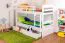 Massivholz Stockbett für Kinder und Jugendliche | inkl. 2 Schubladen | Matratzenmaß: 90 x 200 cm | Weiß Lackiert | umbaubar in 2 Einzelbetten | Premium-Qualität | inkl. Rollroste Abbildung