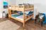 Breites Jugendetagenbett 160 x 200 cm | Massivholz: Buche | Natur Lackiert | umbaubar in 2 Einzelbetten | Premium-Qualität | inkl. Rollroste Abbildung