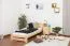 Kinderbett 90 x 200 cm | Massivholz: Kiefer | Natur Lackiert | inkl. Rollrost Abbildung