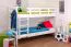 Stockbett 90 x 200 cm | Massivholz: Buche | Weiß Lackiert | umbaubar in zwei Einzelbetten | Premium-Qualität | inkl. Rollroste Abbildung