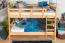 Kinderstockbett 160 x 190 cm | Massivholz: Buche | Natur Lackiert | umbaubar in 2 Einzelbetten | Premium-Qualität | inkl. Rollroste Abbildung