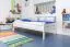 Kinderbett 90 x 190 cm | Massivholz: Buche | Weiß Lackiert Abbildung