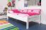 Kinderbett 90 x 190 cm | Massivholz: Buche | Weiß Lackiert Abbildung