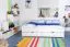 Kinderbett 90 x 200 cm | Massivholz: Buche | Weiß Lackiert | inkl. 2 Schubladen und Lattenrost Abbildung