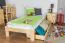 Kinderbett 90 x 200 cm | Massivholz: Kiefer | Natur Lackiert | inkl. Rollrost Abbildung
