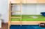 Massivholz Etagenbett inkl. Rollbett/Ausziehbett/Stauraum für Kinder und Jugendliche | Matratzenmaß: 90 x 200 cm | Natur Lackiert | umbaubar in 2 Einzelbetten | mit Rollbett | inkl. Rollroste Abbildung