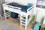 Hochbett für Jugendliche 120 x 190 cm | Massivholz: Buche | Weiß Lackiert | umbaubar in Einzelbett | Premium-Qualität | inkl. Rollrost Abbildung