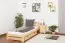 Kinderbett 90 x 200 cm | Massivholz: Kiefer | Natur Lackiert | inkl. Rollrost Abbildung