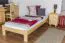 Kinderbett 90 x 200 cm | Massivholz: Kiefer | Natur Lackiert | inkl. Rollrost Abbildung