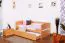 Bettrahmen für Kinder / Kinderbett 90 x 200 cm | Massivholz: Buche | Natur Lackiert | inkl. 2. Liegeplatz 90 x 190 cm ausziehbar und 2 Rollrost | besonders hohe Qualität Abbildung