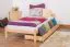 Kinderbett 90 x 200 cm | Massivholz: Kiefer | Natur Lackiert | inkl. Rollrost Abbildung