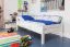 Bettrahmen für Kinder / Kinderbett 90 x 190 cm | Massivholz: Buche | Weiß Lackiert | besonders hohe Qualität Abbildung