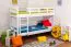 Kinderstockbett 90 x 200 cm | Massivholz: Buche | Weiß Lackiert | umbaubar in 2 Einzelbetten | Premium-Qualität | inkl. Rollroste Abbildung
