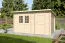 Holz-Gartenhaus 2,41 x 3,8 Meter (inkl. Dach) | Naturbelassen | Pultdach | 28 mm Blockbohlen-Haus Abbildung