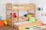 90 x 200 cm Kinderstockbett inkl. Bettkasten als 3. Liegefläche | Massivholz: Buche | Natur Lackiert | umbaubar in 2 Einzelbetten | Bettkasten als Stauraum oder Liegefläche | inkl. Rollroste Abbildung