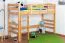 Umbaubares Kinderhochbett 90 x 200 cm | Massivholz: Buche | Natur Lackiert | umbaubar in Einzelbett | inkl. Rollrost Abbildung
