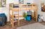 Kinderzimmer-Hochbett 90 x 190 cm | Massivholz: Buche | Natur Lackiert | umbaubar in Einzelbett | Premium-Qualität | inkl. Rollrost Abbildung