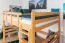 Breites Jugendhochbett 160 x 190 cm | Massivholz: Buche | Natur Lackiert | umbaubar in Einzelbett | Premium-Qualität | inkl. Rollrost Abbildung
