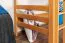 Kinderzimmer-Hochbett 90 x 190 cm | Massivholz: Buche | Natur Lackiert | umbaubar in Einzelbett | Premium-Qualität | inkl. Rollrost Abbildung
