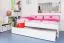 Kinderbett 90 x 200 cm mit Ausziehbett 90 x 190 cm als Gästebett-Funktion | Massivholz: Buche | Weiß Lackiert | inkl. 2. Liegeplatz 90 x 190 cm ausziehbar und 2 Rollrost Abbildung