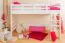 Weißes Kinder-Hochbett 90 x 200 cm | Massivholz: Buche | Weiß Lackiert | umbaubar in Einzelbett | Premium-Qualität | inkl. Rollrost Abbildung
