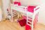 Weißes Kinder-Hochbett 90 x 200 cm | Massivholz: Buche | Weiß Lackiert | umbaubar in Einzelbett | Premium-Qualität | inkl. Rollrost Abbildung