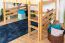 Breites Jugendhochbett 160 x 190 cm | Massivholz: Buche | Natur Lackiert | umbaubar in Einzelbett | Premium-Qualität | inkl. Rollrost Abbildung