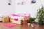 Kinderzimmer-Bett 90 x 200 cm | inkl. Stauraum / 2 Schubladen | Massivholz: Buche | Natur Lackiert | inkl. Lattenrost Abbildung
