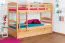 90 x 200 cm Kinderstockbett inkl. Bettkasten als 3. Liegefläche | Massivholz: Buche | Natur Lackiert | umbaubar in 2 Einzelbetten | Bettkasten als Stauraum oder Liegefläche | inkl. Rollroste Abbildung