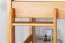 Umbaubares Kinderhochbett 90 x 200 cm | Massivholz: Buche | Natur Lackiert | umbaubar in Einzelbett | inkl. Rollrost Abbildung