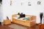 Kinderbett 90 x 200 cm mit Ausziehbett 90 x 190 cm | Massivholz: Buche | Natur Lackiert | inkl. 2. Liegeplatz 90 x 190 cm ausziehbar und 2 Rollrost Abbildung