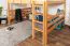 Jugendzimmer-Hochbett 160 x 200 cm | Massivholz: Buche | Natur Lackiert | umbaubar in Einzelbett | Premium-Qualität | inkl. Rollrost Abbildung