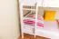 Kinderstockbett 90 x 200 cm | Massivholz: Buche | Weiß Lackiert | umbaubar in 2 Einzelbetten | Premium-Qualität | inkl. Rollroste Abbildung