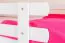 Weißes Kinder-Hochbett 90 x 200 cm | Massivholz: Buche | Weiß Lackiert | umbaubar in Einzelbett | Premium-Qualität | inkl. Rollrost Abbildung