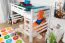 Weißes Kinder-Hochbett 120 x 190 cm | Massivholz: Buche | Weiß Lackiert | umbaubar in Einzelbett | Premium-Qualität | inkl. Rollrost Abbildung