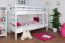 Kinderzimmer-Etagenbett 90 x 190 cm | Massivholz: Buche | Weiß Lackiert | umbaubar in 2 Einzelbetten | Premium-Qualität | inkl. Rollroste Abbildung
